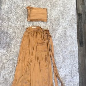 Sisters the Label Two Piece Satin Wrap Dress